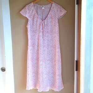 D.BY. Vintage Micro Floral pixi Pink midi dress size L